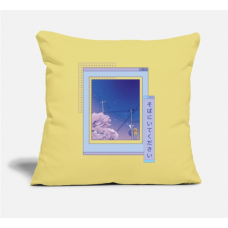 Vaporwave Anime Egirl Eboy Retrowave Japan Emo Washed Yellow Pillow